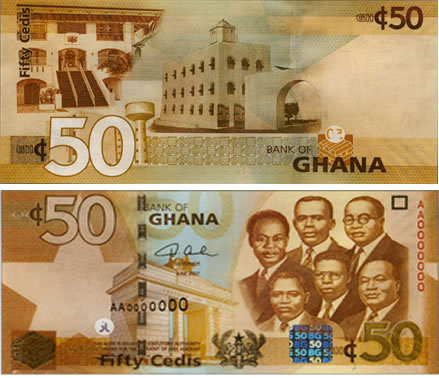 Ghana Neuer Cedi Banknoten